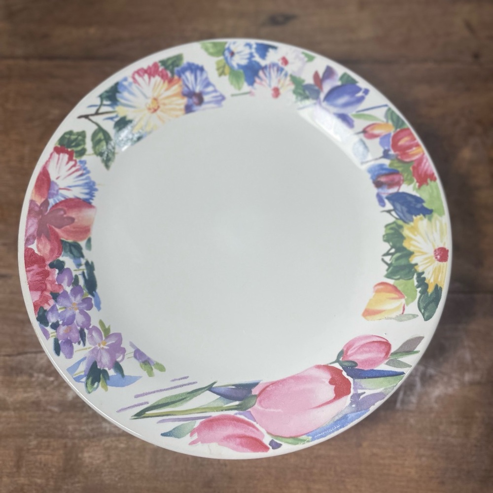 4 China Pearl floral salad plates stoneware